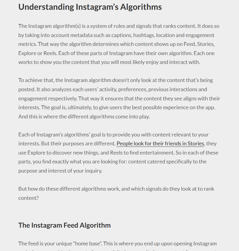 Blogbeitrag Instagram Algorithmus